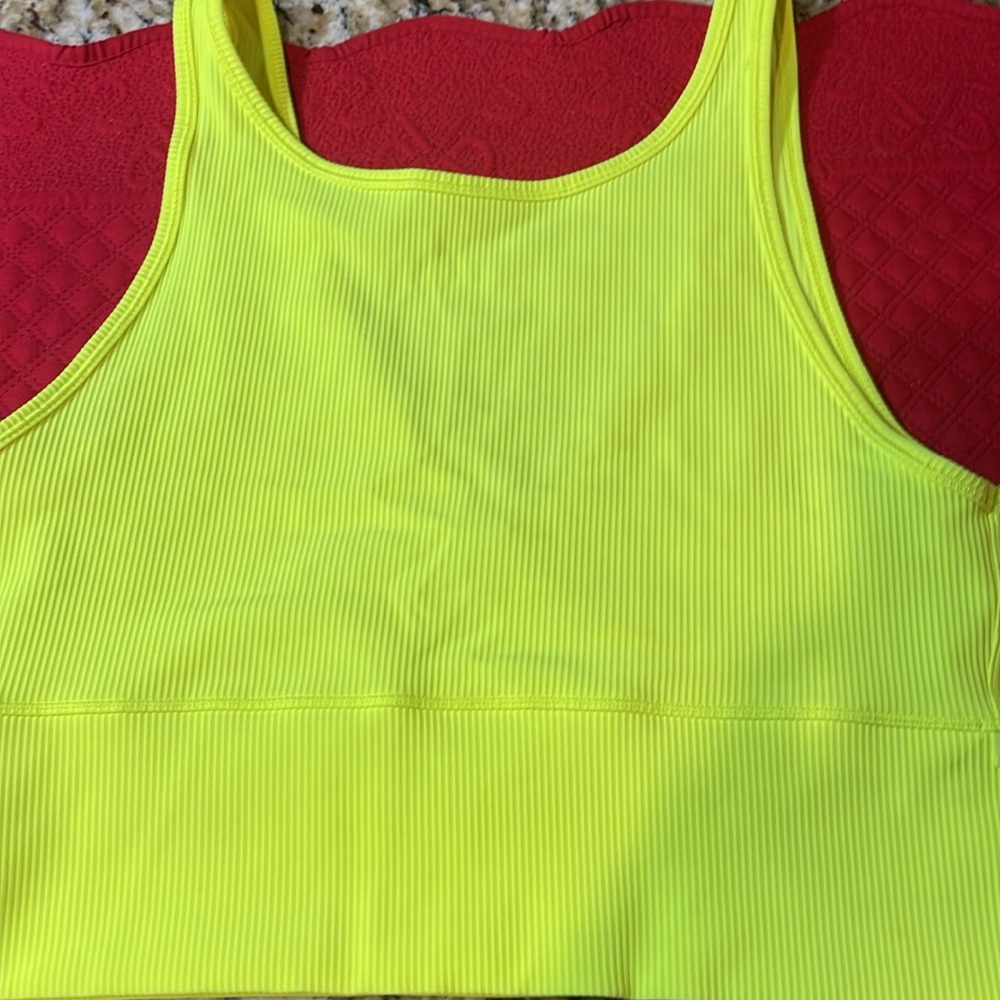 Size 10 neon yellow, Lululemon halter tank - Picture 4 of 6